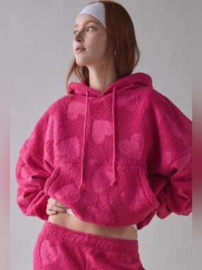 Out From Under Try Me Piled Fleece Printed Bubble Hoodie Sweatshirt NWT